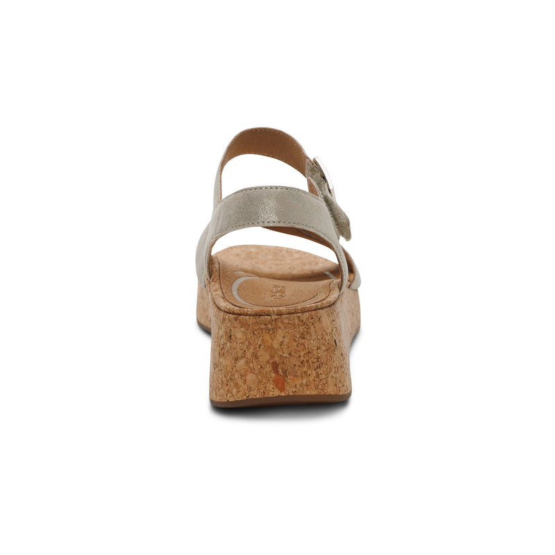 Flora Adjustable Quarter Strap Wedge  #color_champagne