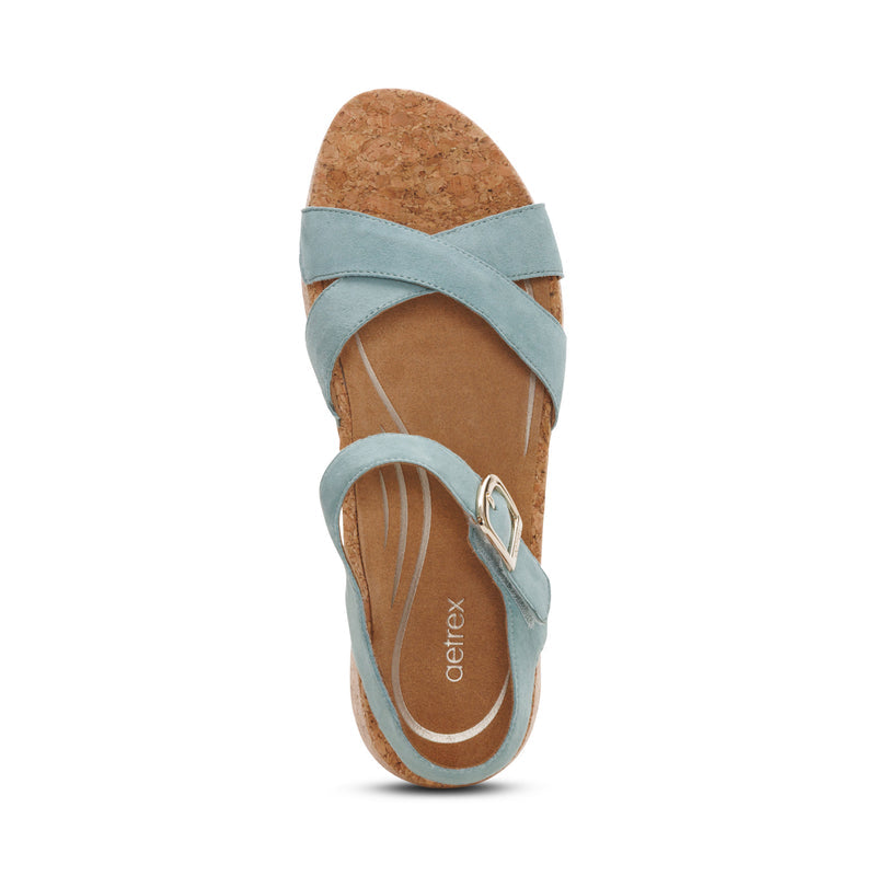 Flora Adjustable Quarter Strap Wedge  #color_sage