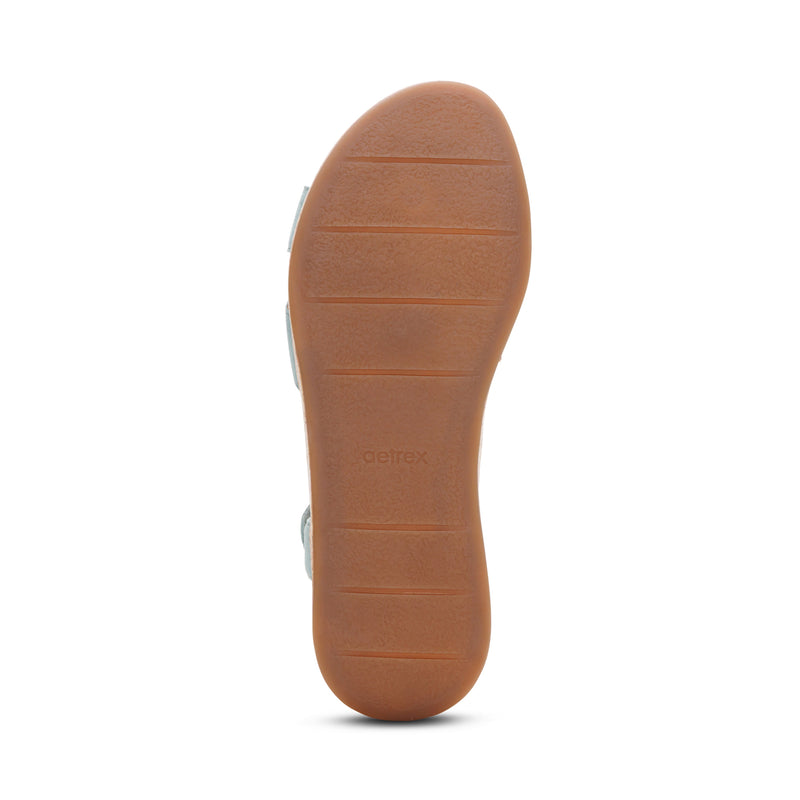 Flora Adjustable Quarter Strap Wedge  #color_sage