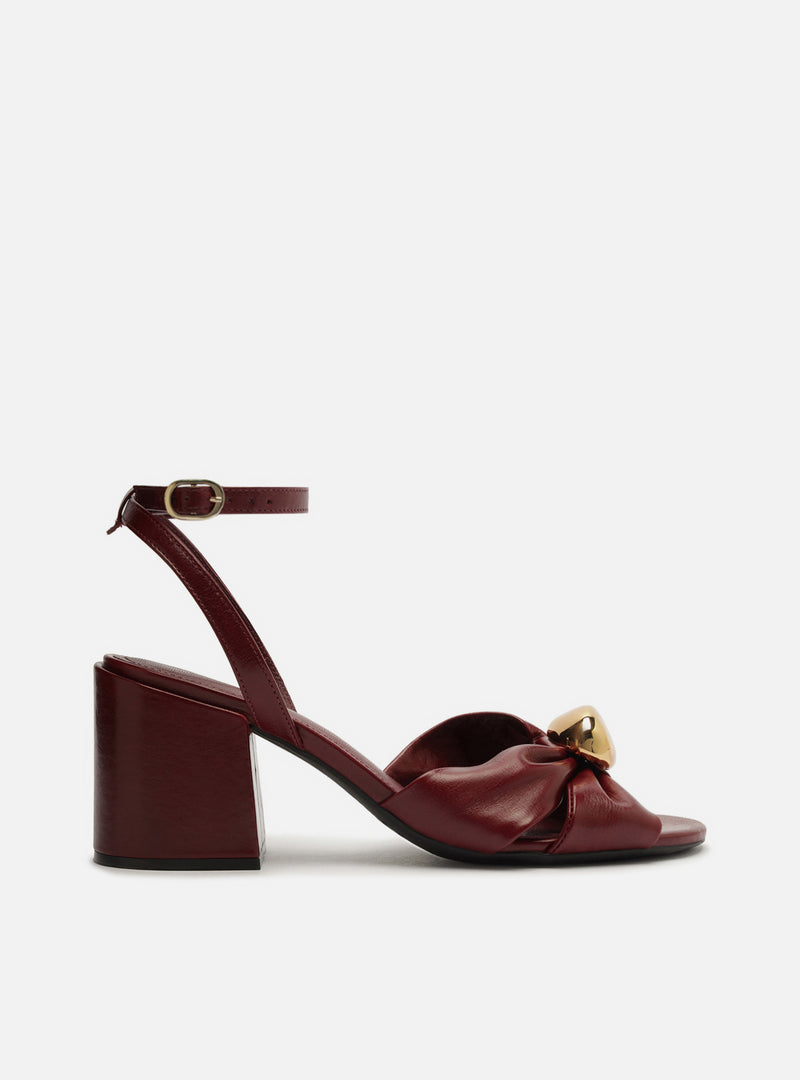 Flora Mid Block Leather Sandal Sandals F/25
