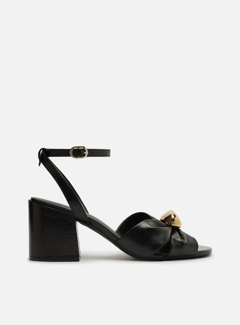 Flora Mid Block Leather Sandal Sandals F/25
