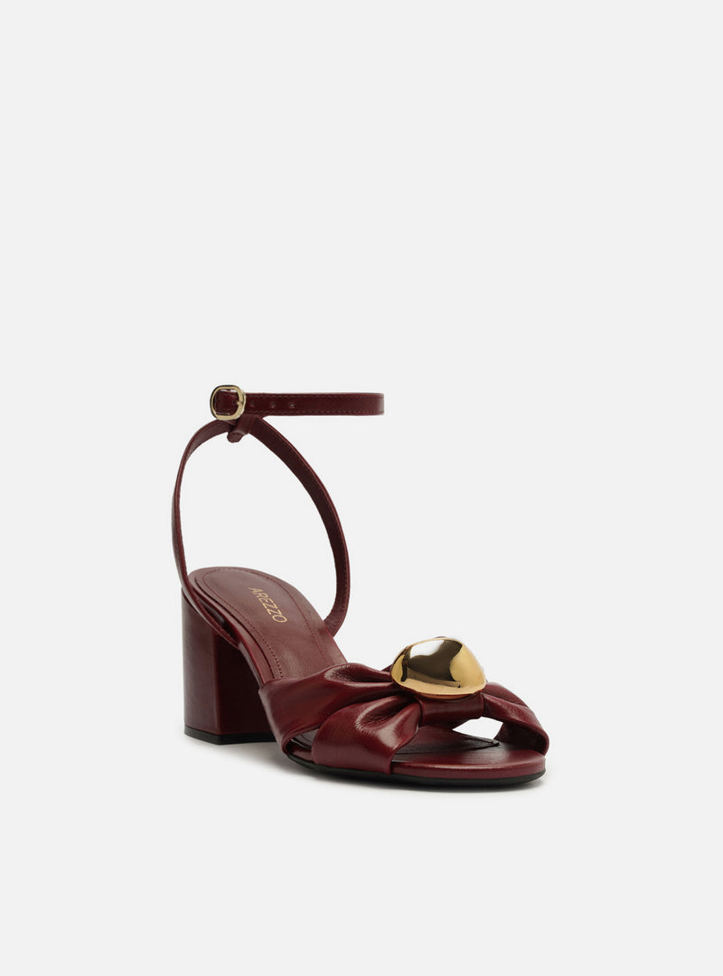 Flora Mid Block Leather Sandal Sandals F/25