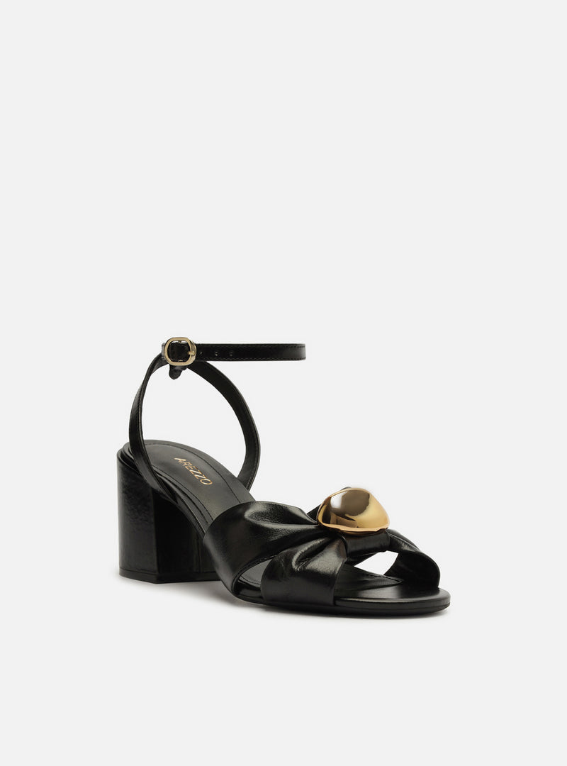Flora Mid Block Leather Sandal Sandals F/25