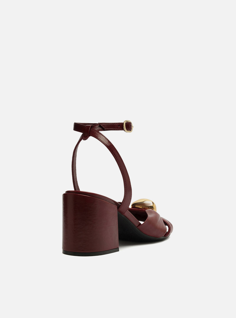 Flora Mid Block Leather Sandal Sandals F/25