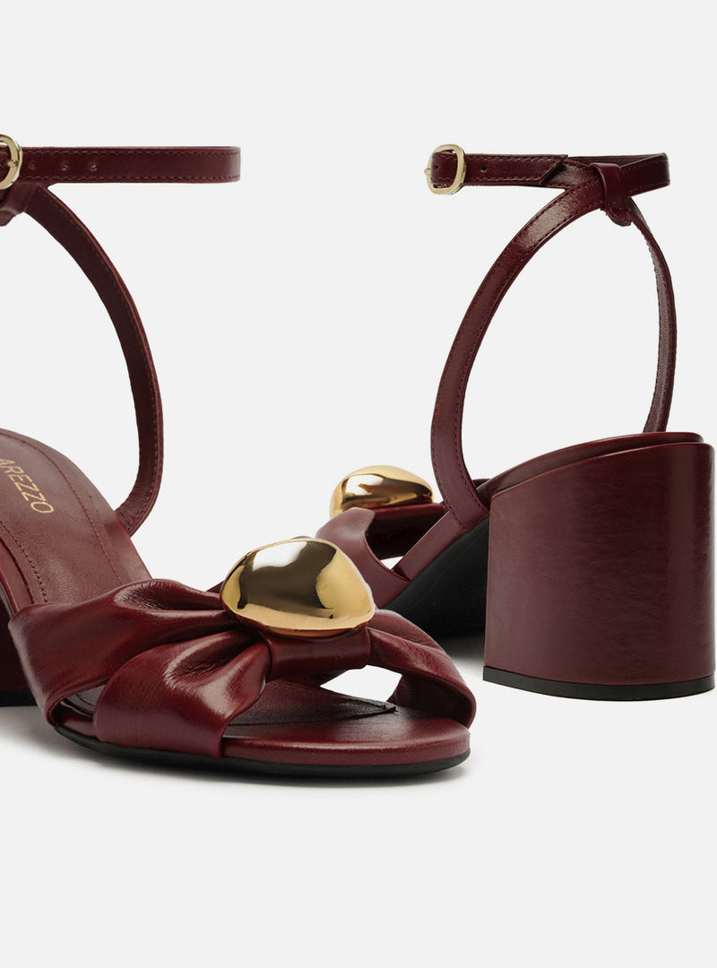 Flora Mid Block Leather Sandal Sandals F/25
