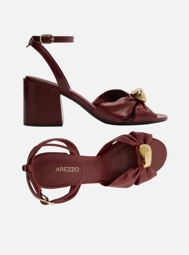 Flora Mid Block Leather Sandal Sandals F/25