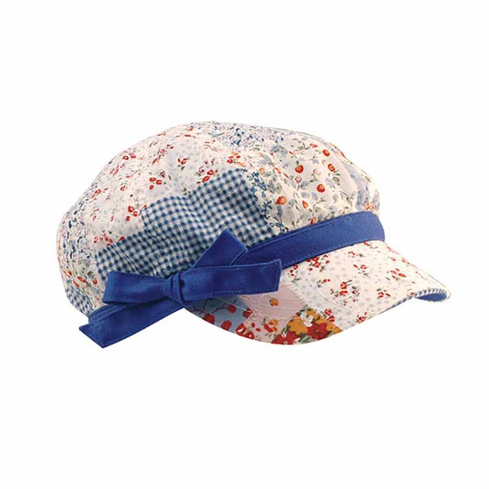Floral Patchwork Cotton Newsboy Cap for Small Heads Cap MegaCI MC6572Y-BL Blue Small (55 cm)