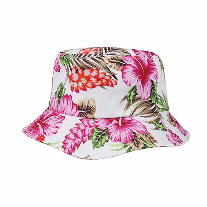 Floral Print Cotton Bucket Hat  - Mega Cap Bucket Hat MegaCI