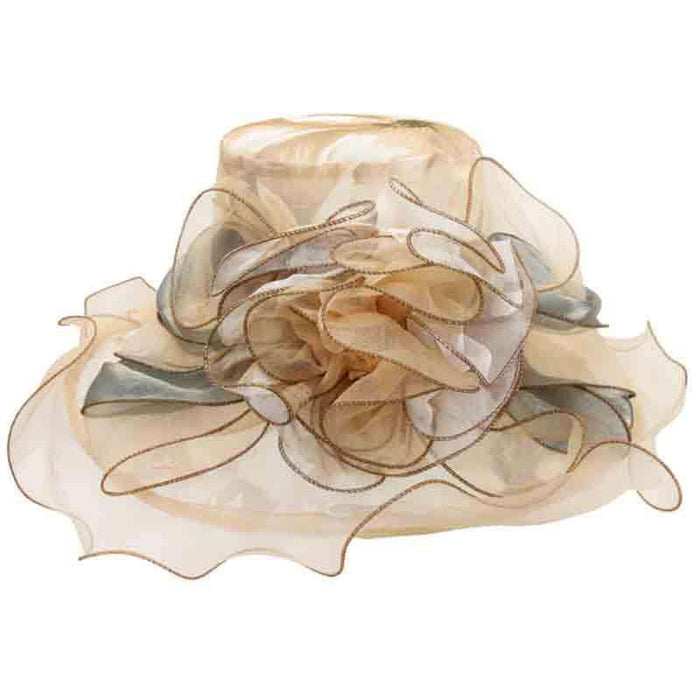 Floral Printed Dress Hat by Something Special Hat Collection Dress Hat Something Special LA hto1090 Beige