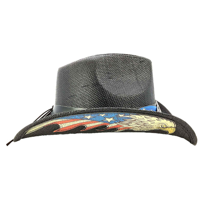 Flying Bold Eagle Under Brim USA Cowboy Hat - Milani Hats Cowboy Hat Milani Hats