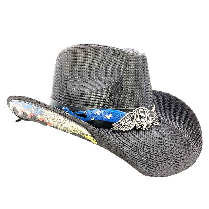 Flying Bold Eagle Under Brim USA Cowboy Hat - Milani Hats Cowboy Hat Milani Hats