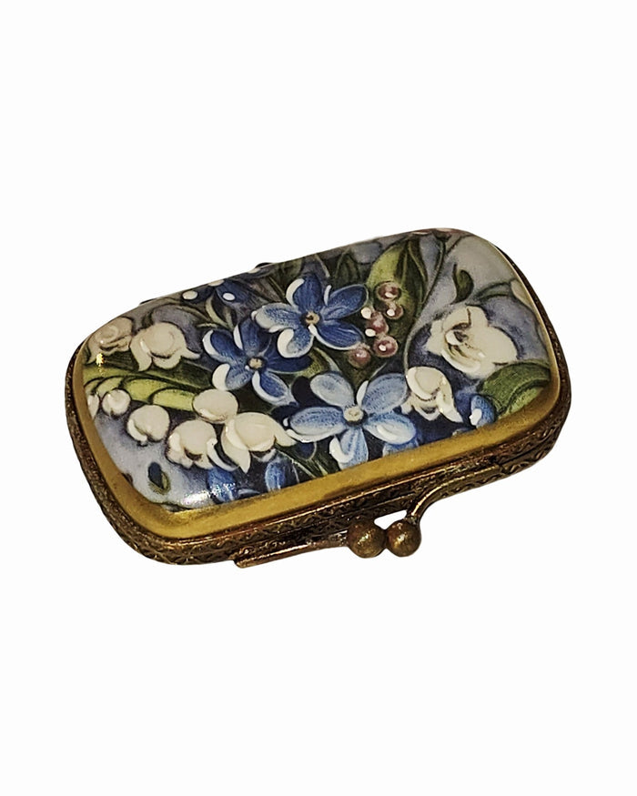 Forget Me Not Flowers Rectangular Limoges Box