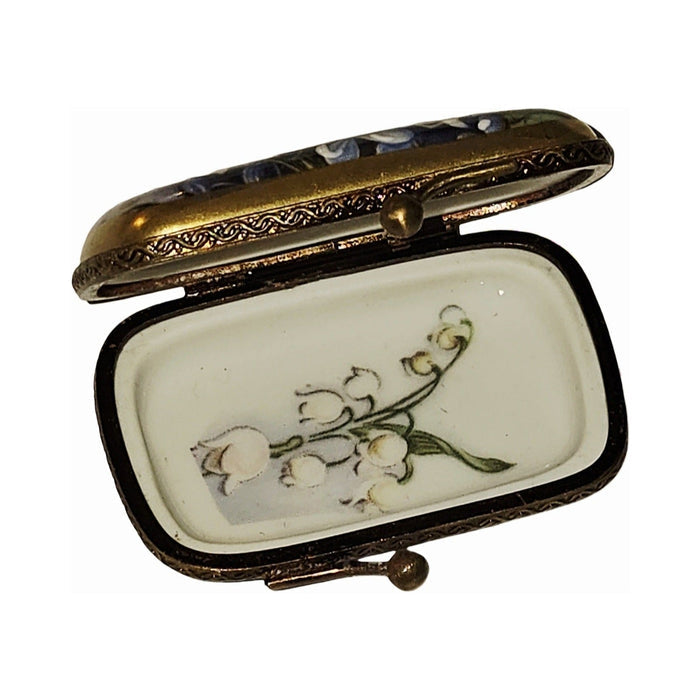Forget Me Not Flowers Rectangular Limoges Box