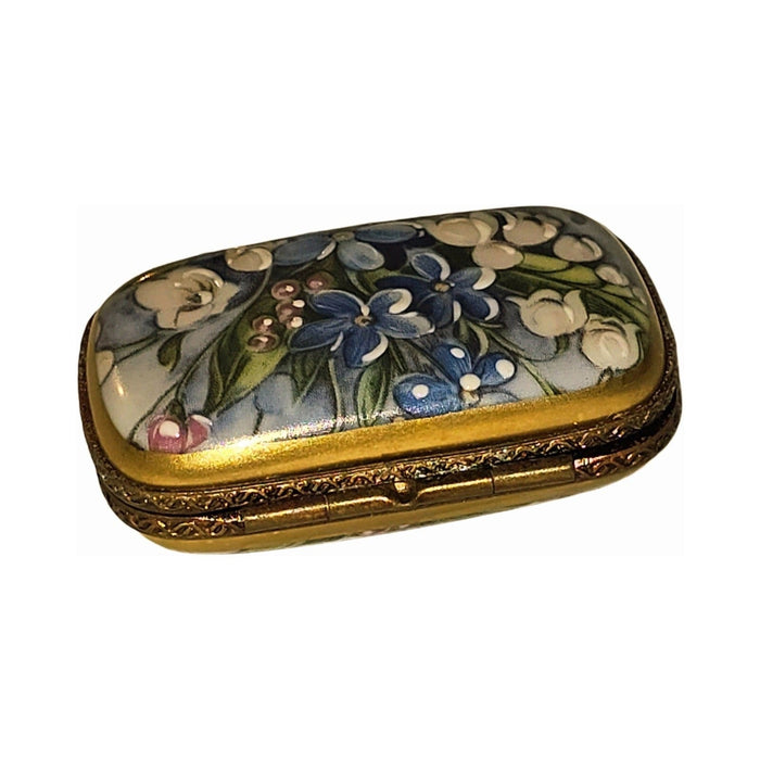 Forget Me Not Flowers Rectangular Limoges Box