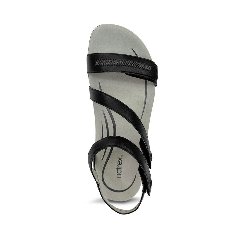 Gabby Adjustable Quarter Strap Sandal #color_black
