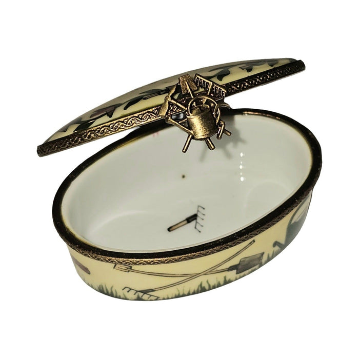 Gardener's Best Dirt Round Porcelain Limoges Box