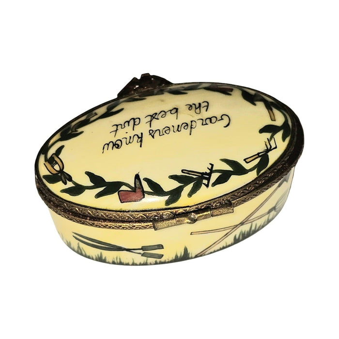 Gardener's Best Dirt Round Porcelain Limoges Box
