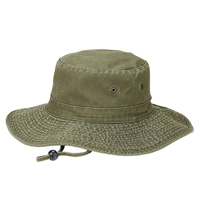 Garment Washed Cotton Boonie Hat with Chin Strap - MCI Bucket Hat MegaCI MC7804A-OLs Olive Small (55 cm)