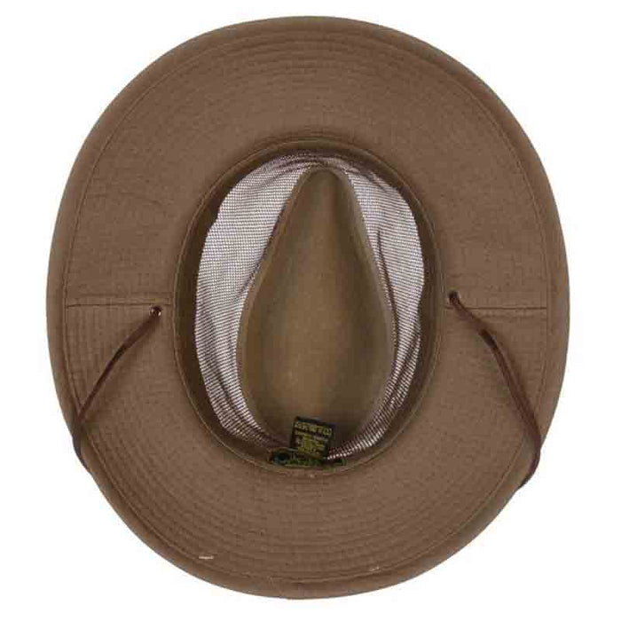 Garment Washed Twill Mesh Crown Safari with Chin Cord - DPC Outdoor Design Safari Hat Dorfman Hat Co.