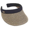 Giana Tweed Braid Clip-On Sun Visor - Sun 'N' Sand Hats Visor Cap Sun N Sand Hats hh1942Bbt Black tweed