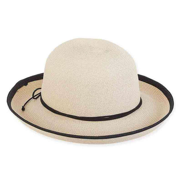 Ginger Fine Braid Up Turned Brim Hat - Sun 'N' Sand Hats Kettle Brim Hat Sun N Sand Hats HH2051A nt Natural Large (59 cm)