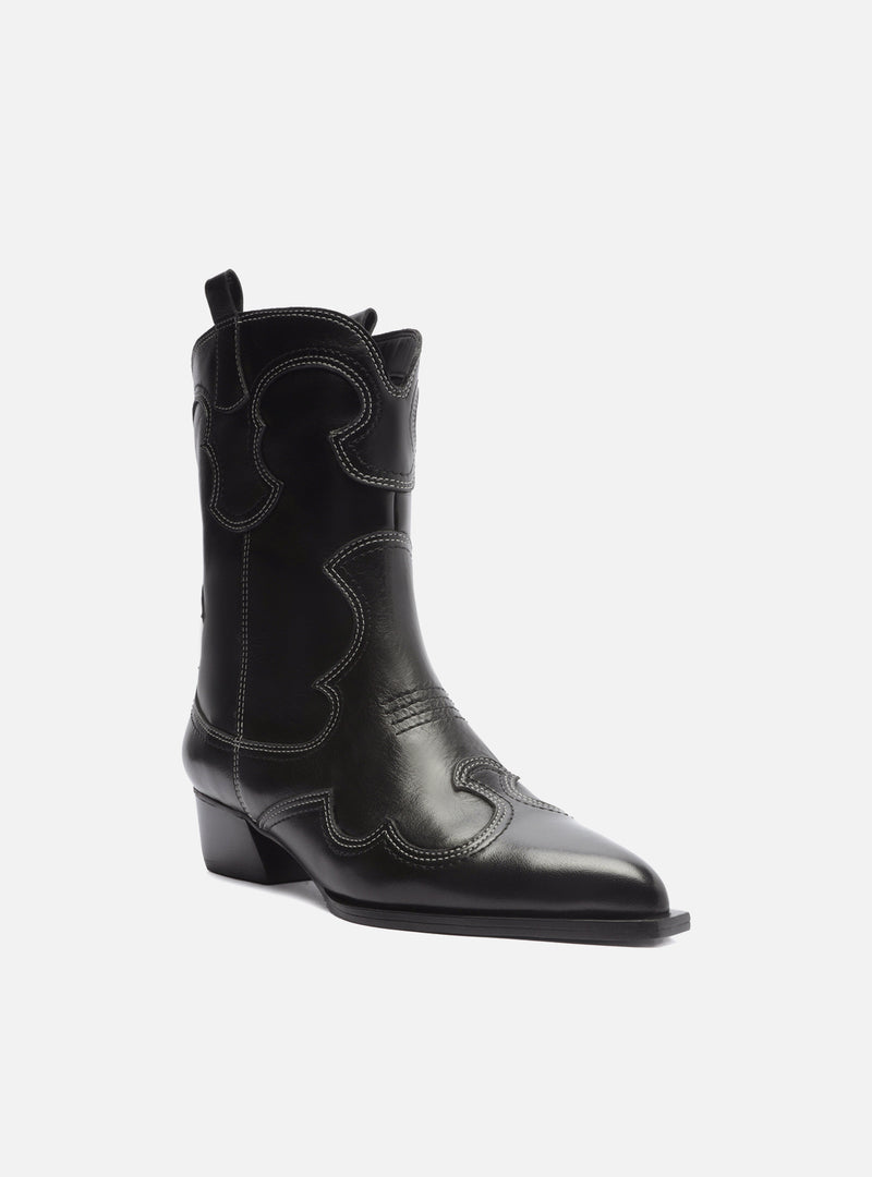 Giovanna Leather Block Boot Booties PRE FALL 24