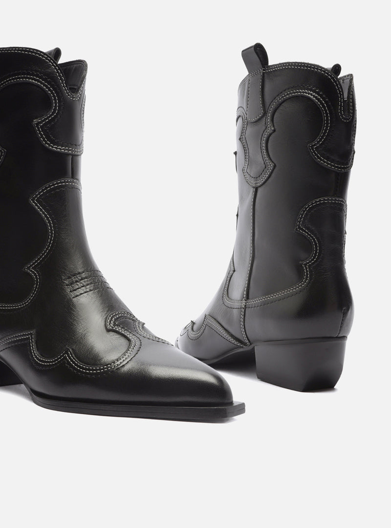 Giovanna Leather Block Boot Booties PRE FALL 24