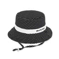 Girls Reversible Polka Dot Cotton Bucket Hat - Sunny Dayz Hats Bucket Hat Sun N Sand Hats HKYSM165 Black and White S/M (51 cm)