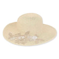 Girona Embroided Brim Summer Floppy Hat - Sun 'N' Sand Hats Wide Brim Sun Hat Sun N Sand Hats HH2138A nt Natural Tweed Medium (57 cm)
