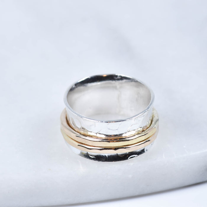 Gold and Silver Spinner Ring IV