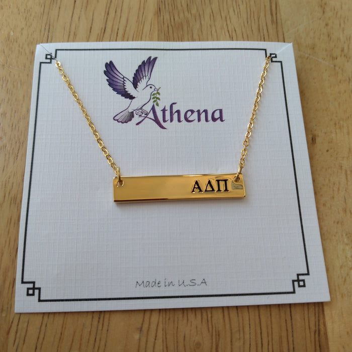 Gold Bar Necklace - Alpha Delta Pi