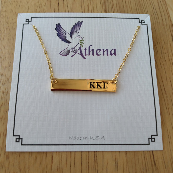 Gold Bar Necklace - Kappa Kappa Gamma