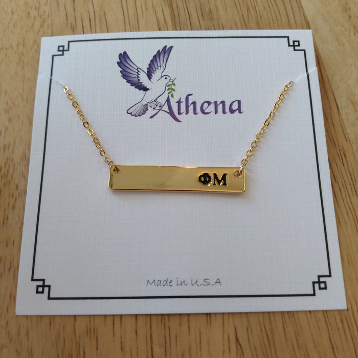Gold Bar Necklace - Phi Mu