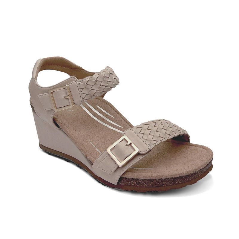 Grace Adjustable Woven Wedge #color_bone