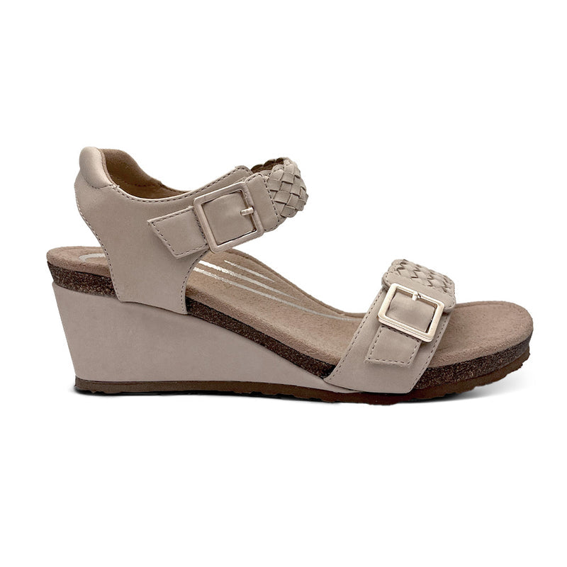 Grace Adjustable Woven Wedge #color_bone