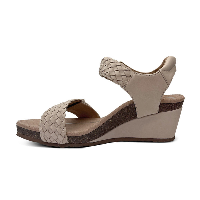 Grace Adjustable Woven Wedge #color_bone