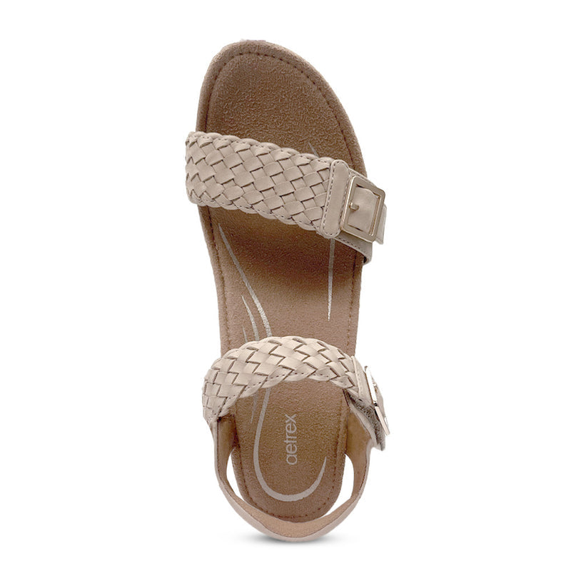 Grace Adjustable Woven Wedge #color_bone