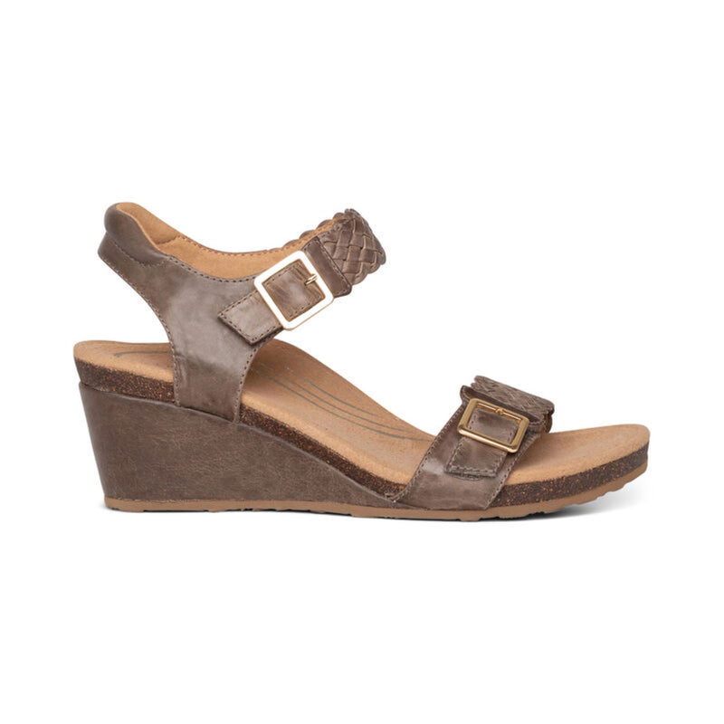 Grace Adjustable Woven Wedge #color_taupe