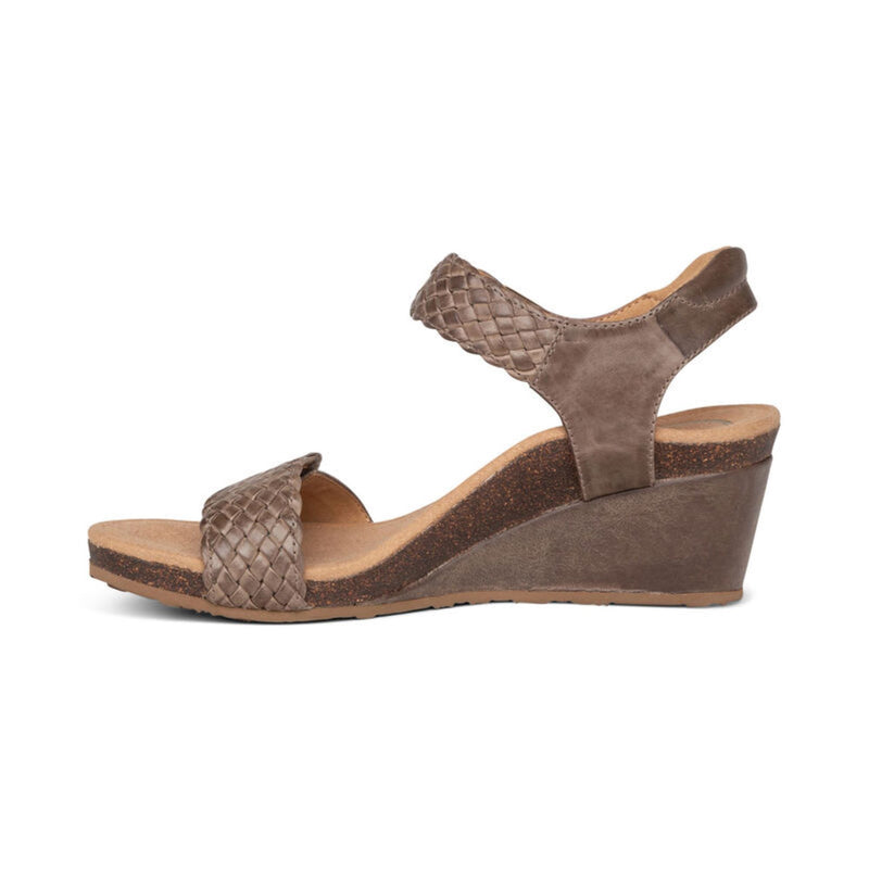 Grace Adjustable Woven Wedge #color_taupe