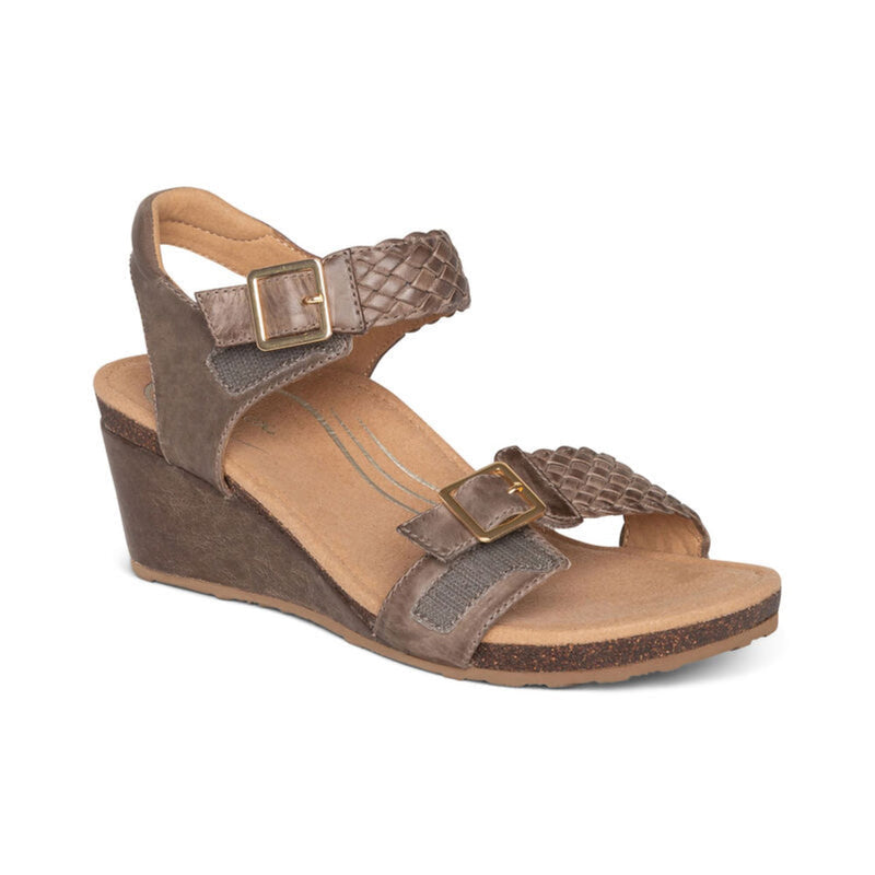 Grace Adjustable Woven Wedge #color_taupe
