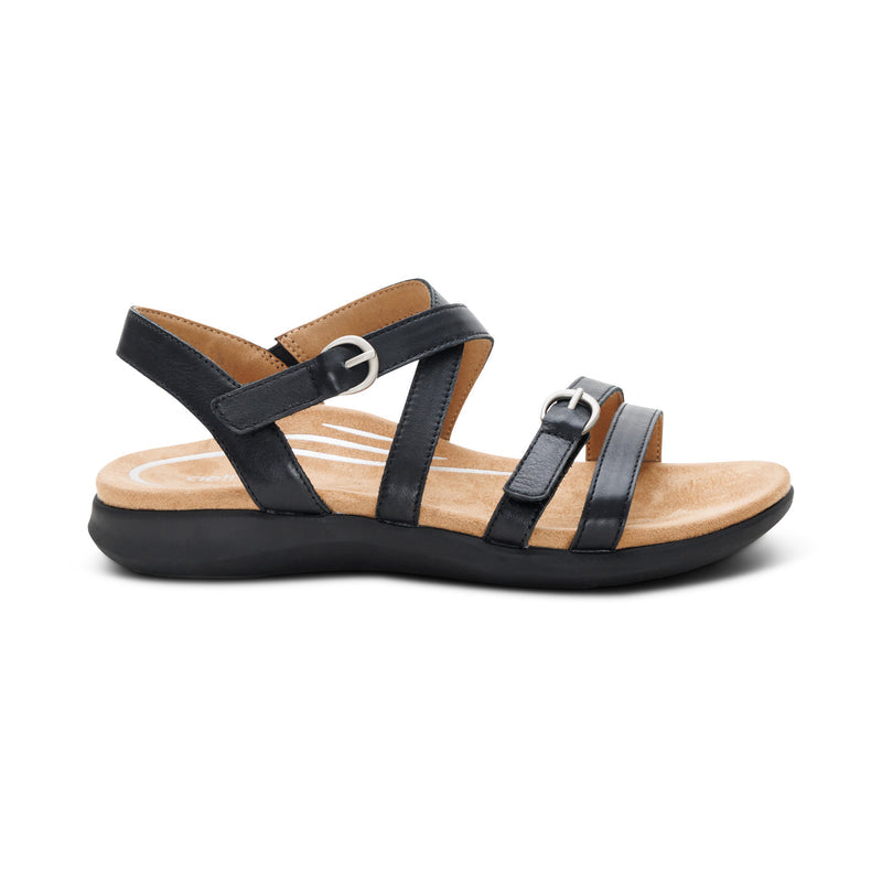 Hadley Adjustable Quarter Strap Sandal #color_black