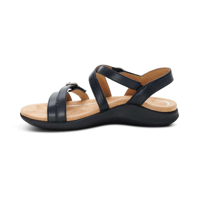Hadley Adjustable Quarter Strap Sandal #color_black