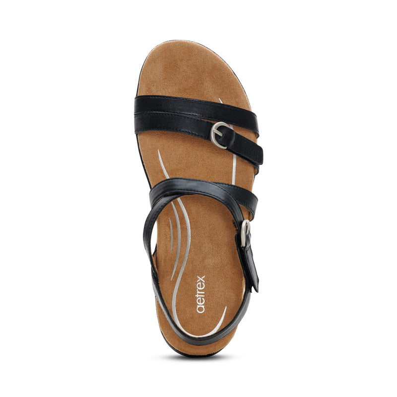 Hadley Adjustable Quarter Strap Sandal #color_black