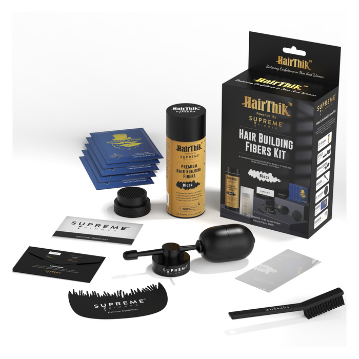 HairThik Hair Fibers Kit - Hair Fiber Kit - Supreme Trimmer Mens Trimmer Grooming kit 
#COLOR_BLACK