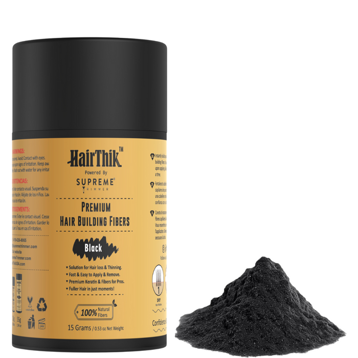 Supreme Trimmer HairThik 15g Hair Fibers with Natural Keratin Fibers for Fuller Hair and Hairline Enhancement