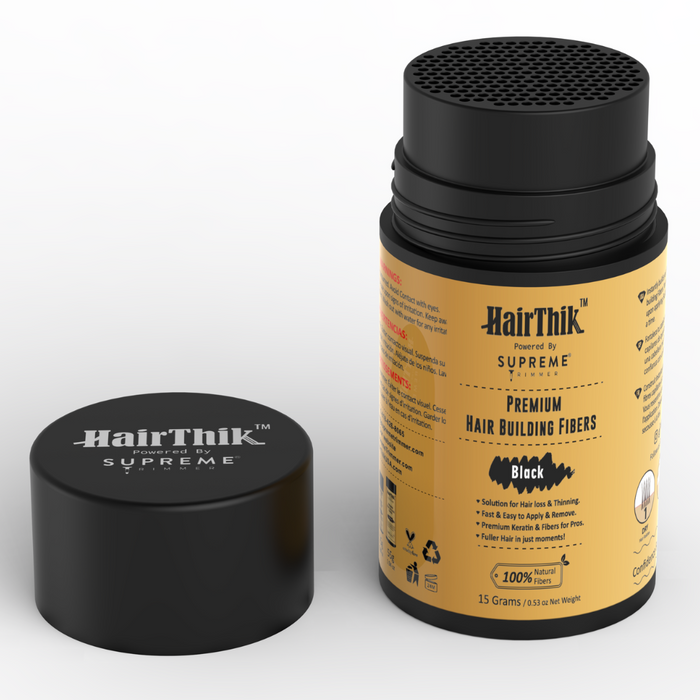 Supreme Trimmer HairThik 15g Hair Fiber Jar with Natural Keratin Hair Building Fibers