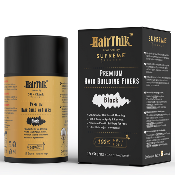 Supreme Trimmer HairThik 15g Hair Fibers with Professional Hairline Enhancement Accessories