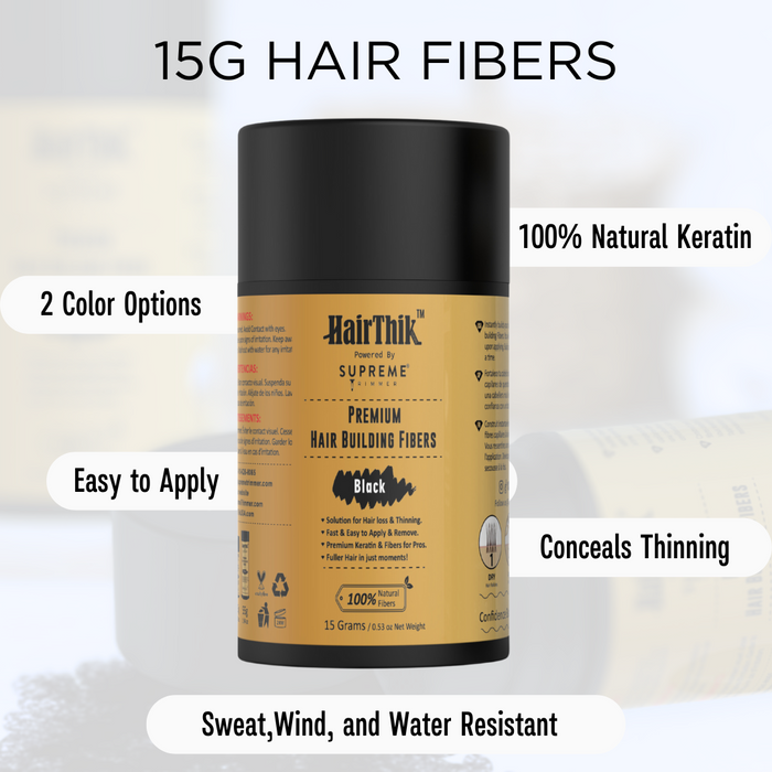 Supreme Trimmer HairThik 15g Hair Fibers Applied for Fuller Hairline and Thicker Hair Appearance