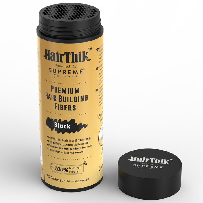 Supreme Trimmer HairThik 55g Hair Fiber Jar with Premium Keratin Hair Building Fibers