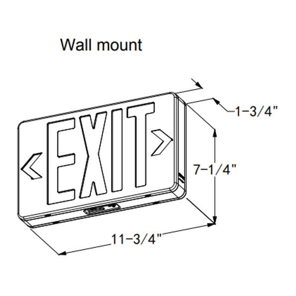 Halco - EMG-EXE-BK-RG - LED Exit Sign Black Thermoplastic Red/Green Single/Double Face product image